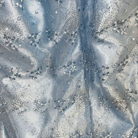 Creative Touch Evening Wear Maxi Skirt Set, Powder Blue , Floral Lace, Size S - Picture 12 of 14